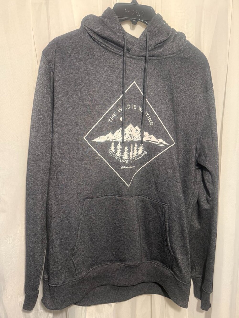 Eddie Bauer Gray Adventure Graphic Hoodie Medium Tall M/T